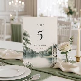 Tarjeta De Mesa Elegante mesa de boda con monograma de Château fra