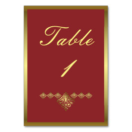 Tarjeta De Mesa Elegante mesa de Boda rojo y oro