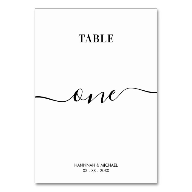 Tarjeta De Mesa Elegante mesa de bodas uno (Reverso)