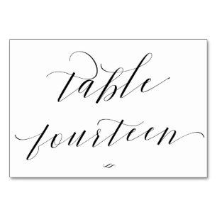 Tarjeta De Mesa Elegante Mesa de Caligrafía Catorce Recepción
