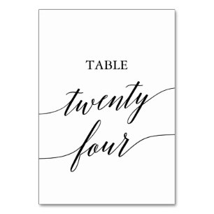 Tarjeta De Mesa Elegante Mesa de Caligrafía Negra Número Veinticua