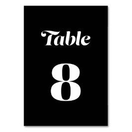 Tarjeta De Mesa Elegante Minimalista audaz caligrafía Boda negro