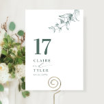Tarjeta De Mesa Elegante, minimalista Boda de vegetación botánica<br><div class="desc">Guíe a sus invitados a su mesa con esta elegante tarjeta de numero de la mesa de bodas. Diseño elegante y sencillo con nombres a un lado y el "y" en caligrafía escrita a mano moderna. Delicados detalles de un rincón de vegetación botánica a mano. Por favor, haga un pedido...</div>