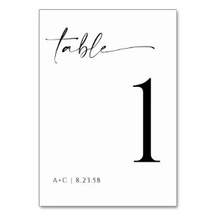 Tarjeta De Mesa Elegante Minimalista Moderno Bodas Letra a Mano