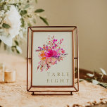Tarjeta De Mesa Elegante Moda color de agua rosa Boda floral Perso<br><div class="desc">Moda moderna personalizada acuarela rosa Floral elegante Personalizado de boda número de mesa</div>