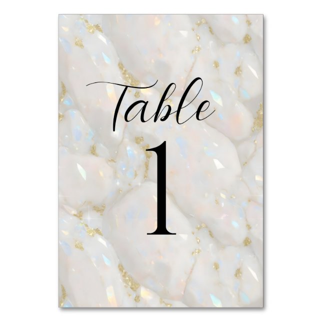 Tarjeta De Mesa Elegante Moda de mármol opal irlandés (Anverso)
