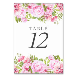 Tarjeta De Mesa Elegante Moda Rubor Pink Peony Floral