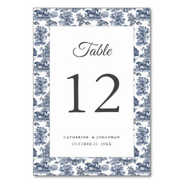 Tarjeta De Mesa Elegante Moda Vintage Blue Horse Toile