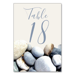 Tarjeta De Mesa Elegante, moderna y elegante, caligrafía y guijarr