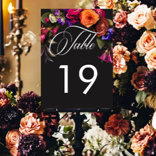 Tarjeta De Mesa Elegante Moody Vibrant Harvest Floral Details