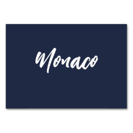 Tarjeta De Mesa Elegante Navy Blue Custom Wedding Table Nombre