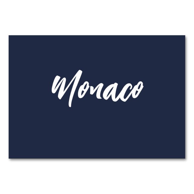 Tarjeta De Mesa Elegante Navy Blue Custom Wedding Table Nombre (Anverso)