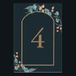 Tarjeta De Mesa Elegante Navy y Botánico Azul Polvo<br><div class="desc">Con un hermoso diseño botánico de acuarela,  estos números de mesa son elegantes y románticos. Perfecto para bodas de color navy,  azul polvo,  beige o naranja quemado. Encuentra artículos que combinan en mi tienda.</div>