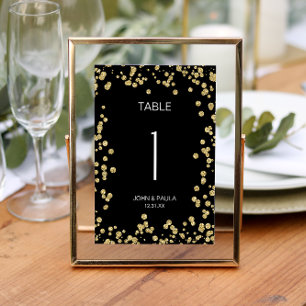 Tarjeta De Mesa Elegante negro y blanco
