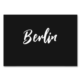 Tarjeta De Mesa Elegante nombre de tabla de Personalizado negro y