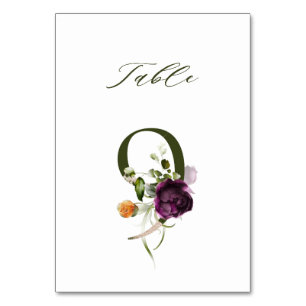 Tarjeta De Mesa Elegante número botánico de flores 9,