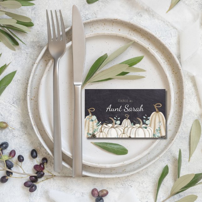 Tarjeta De Mesa Elegante Número de Asientos de Otoño (elegant farmhouse theme thanksgiving fall autumn table number seating chart placecards)