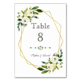 Tarjeta De Mesa Elegante número de cuadro de oro de color verde ve