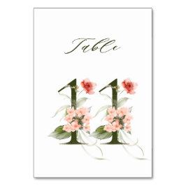 Tarjeta De Mesa Elegante número de flores botánicas 11,