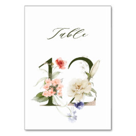 Tarjeta De Mesa Elegante número de flores botánicas 12,