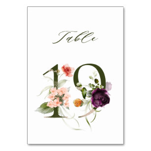 Tarjeta De Mesa Elegante número de flores botánicas 19,