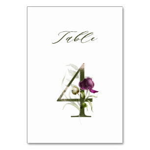 Tarjeta De Mesa Elegante número de flores botánicas 4,