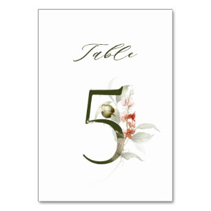 Tarjeta De Mesa Elegante número de flores botánicas 5,