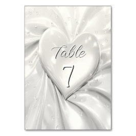 Tarjeta De Mesa Elegante número de la mesa del corazón de la crema