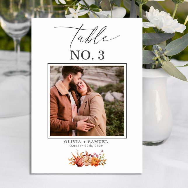 Tarjeta De Mesa Elegante número de tabla de Boda de guión gráfico  (Subido por el creador)
