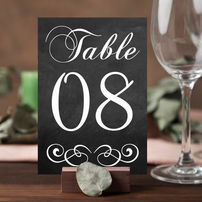 Tarjeta De Mesa Elegante número de tabla de Boda de pizarra (Subido por el creador)