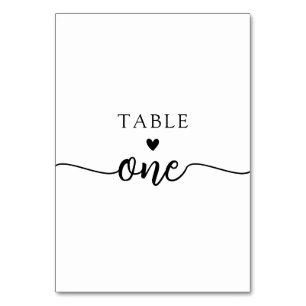 Tarjeta De Mesa Elegante número de tabla de caligrafía mínima Pers