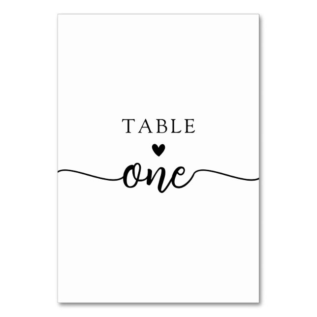 Tarjeta De Mesa Elegante número de tabla de caligrafía mínima Pers (Anverso)