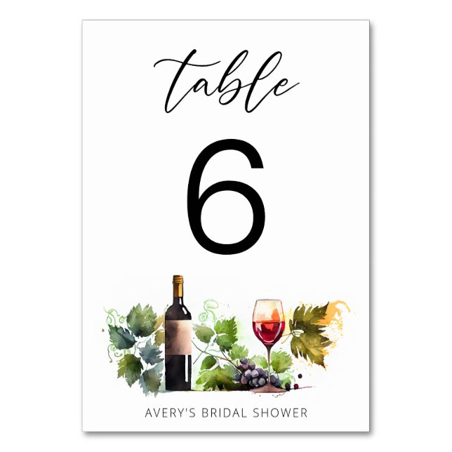 Tarjeta De Mesa Elegante número de tabla de invierno acuarela (Anverso)