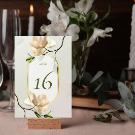 Tarjeta De Mesa Elegante número de tabla de magnolia oriental Boda