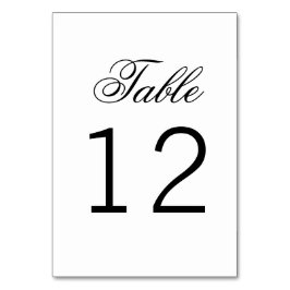 Tarjeta De Mesa Elegante número de tabla tradicional de guión clás