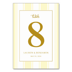 Tarjeta De Mesa Elegante Número Ocho de Oro