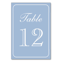 Tarjeta De Mesa Elegante número simple de mesa azul claro