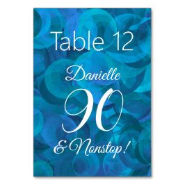Tarjeta De Mesa Elegante Ocean Blue 90 y fiesta ininterrumpida de 