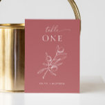 Tarjeta De Mesa Elegante oliva. Delicado rosa vale boda italiano<br><div class="desc">Delicado boda botánico italiano número de mesa con elegante rama de olivo en valor rosa,  terracota rosada,  Fuzzy colores marrones. Adecuado para bodas mediterráneos.</div>