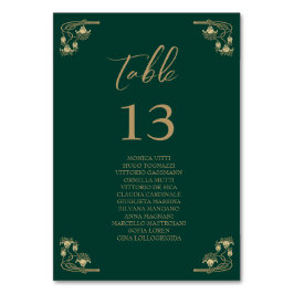 Tarjeta De Mesa Elegante oro Art Deco boda Tabla de sentados