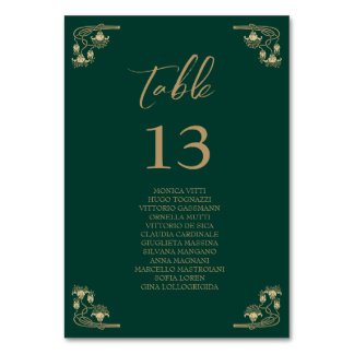 Tarjeta De Mesa Elegante oro Art Deco boda Tabla de sentados
