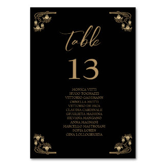 Tarjeta De Mesa Elegante oro Art Decoración Tabla sentada T