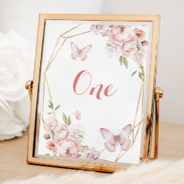 Tarjeta De Mesa Elegante oro rosa Geométrico Floral Mis Quince