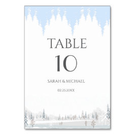 Tarjeta De Mesa Elegante País de las Maravillas de Invierno Copos 