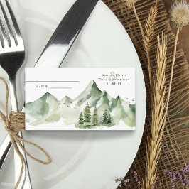 Tarjeta De Mesa Elegante paisaje sereno de montaña verde