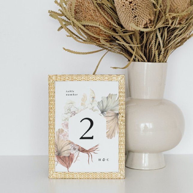 Tarjeta De Mesa Elegante Pampas Blancas Grass Tropical Jungle Flor (Subido por el creador)