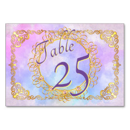 Tarjeta De Mesa Elegante Pastel suave y oro