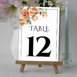 Tarjeta De Mesa Elegante Peach peony floral boda floral