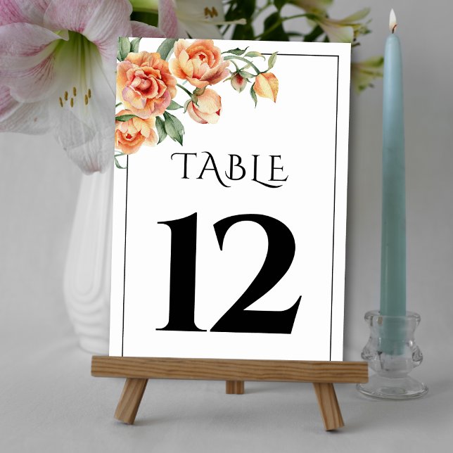 Tarjeta De Mesa Elegante Peach peony floral boda floral (Subido por el creador)