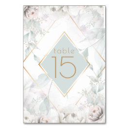 Tarjeta de mesa | Elegante Peony de acuarela de al